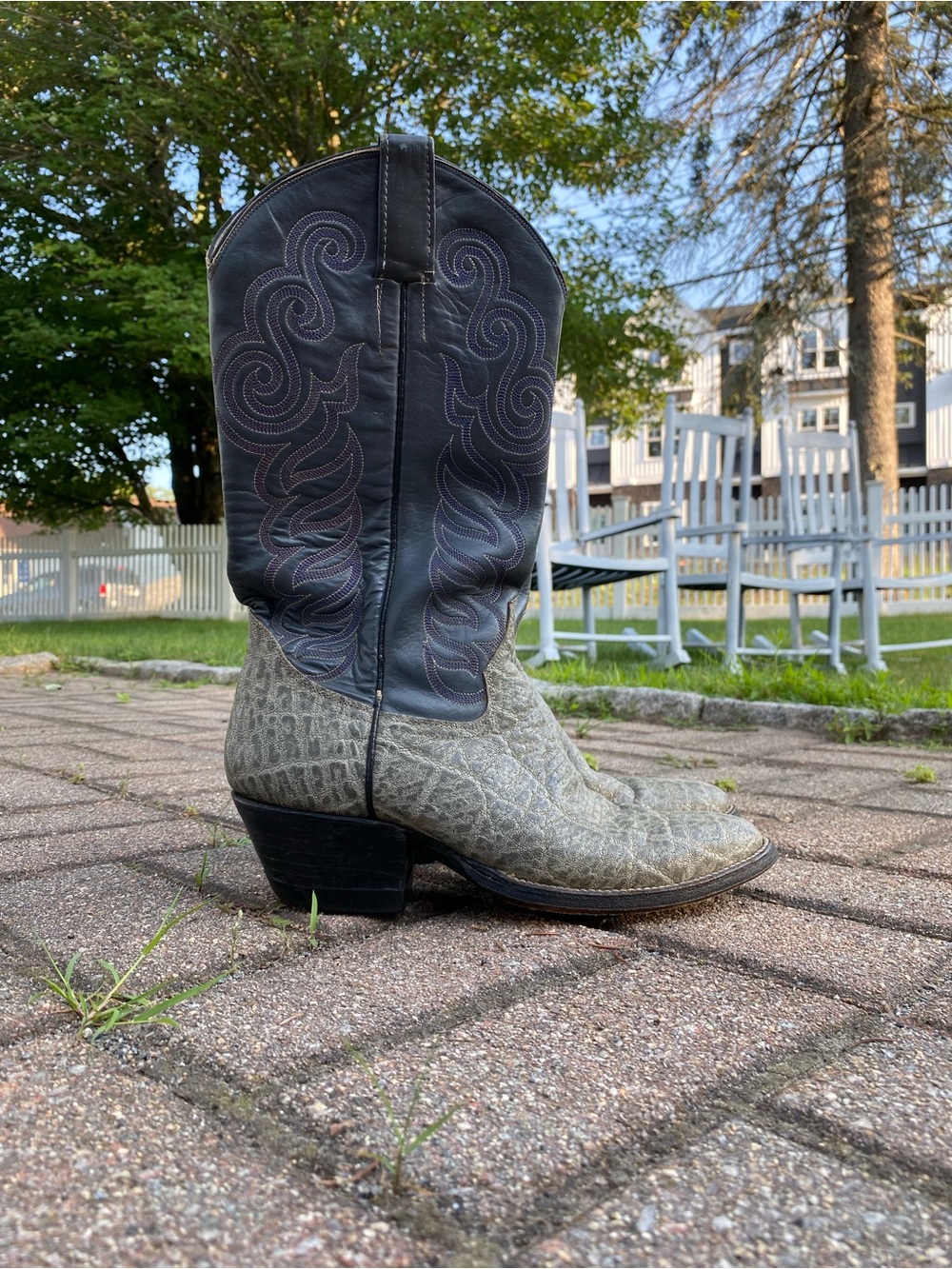 Classic Woman’s Western Two-Tone Gray and Grayish Blue Delta Cowboy Boots